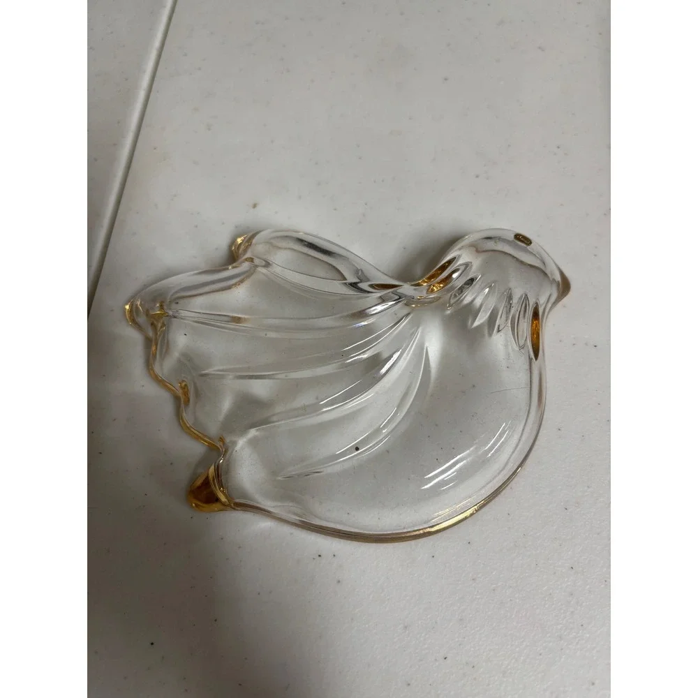 Mikasa Golden Dove Glass Trinket Dish‎ Gold Trimmed Bird Sweet Dish WX030/502